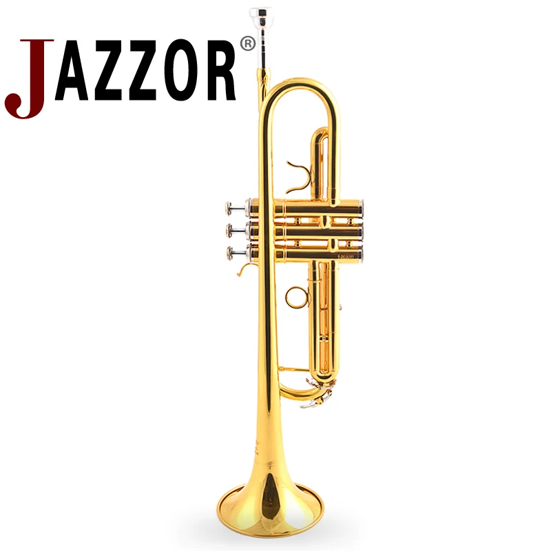 Professional JAZZOR Trumpet Bb B Flat JYTR-E100G Gold lacquer trumpet Brass wind instruments with trumpet case & mouthpiece
Professional JAZZOR Trumpet Bb B Flat JYTR-E100G Gold lacquer trumpet Brass wind instruments with trumpet case & mouthpiece