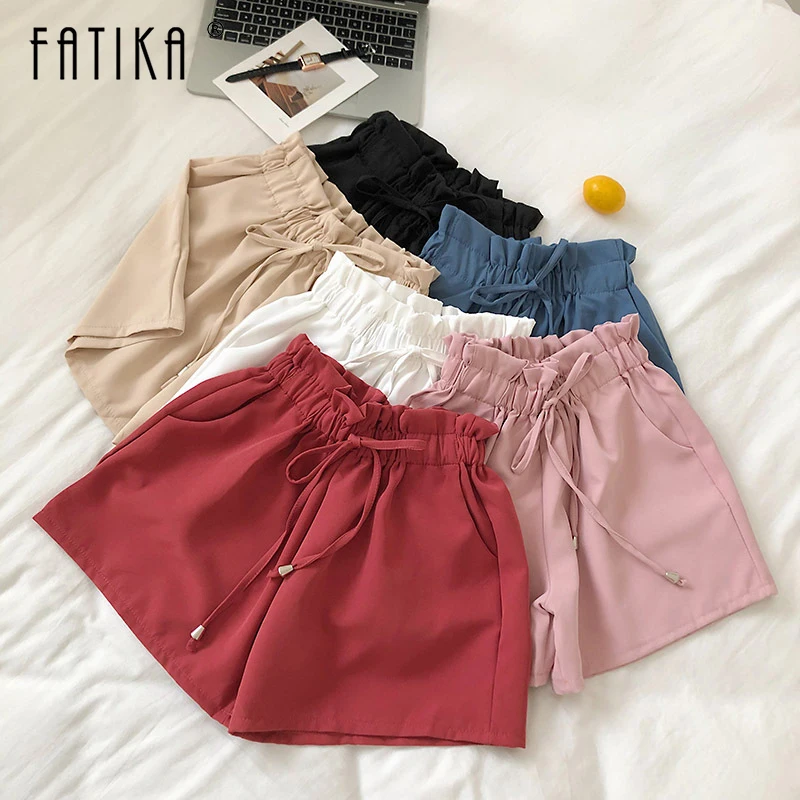 FATIKA 2019 Summer New Women's Fashion High Waist Solid Lace up Shorts Casual Loose Shorts Trousers for Women
FATIKA 2019 Summer New Women's Fashion High Waist Solid Lace up Shorts Casual Loose Shorts Trousers for Women