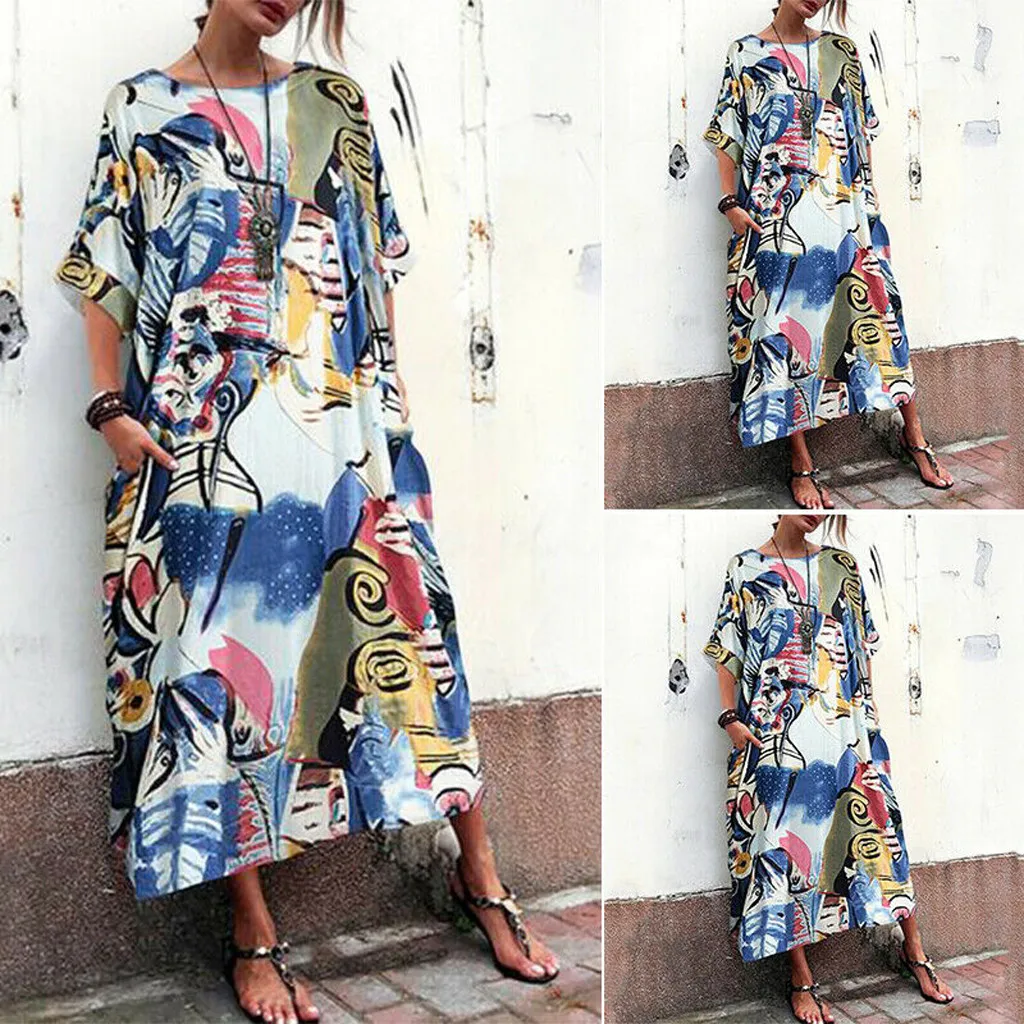Pleated casual vestidos Womens Bohemia Floral Beach Kaftan Sun Dress Ladies Loose Vadim women sexy neck snake pattern dress
Pleated casual vestidos Womens Bohemia Floral Beach Kaftan Sun Dress Ladies Loose Vadim women sexy neck snake pattern dress