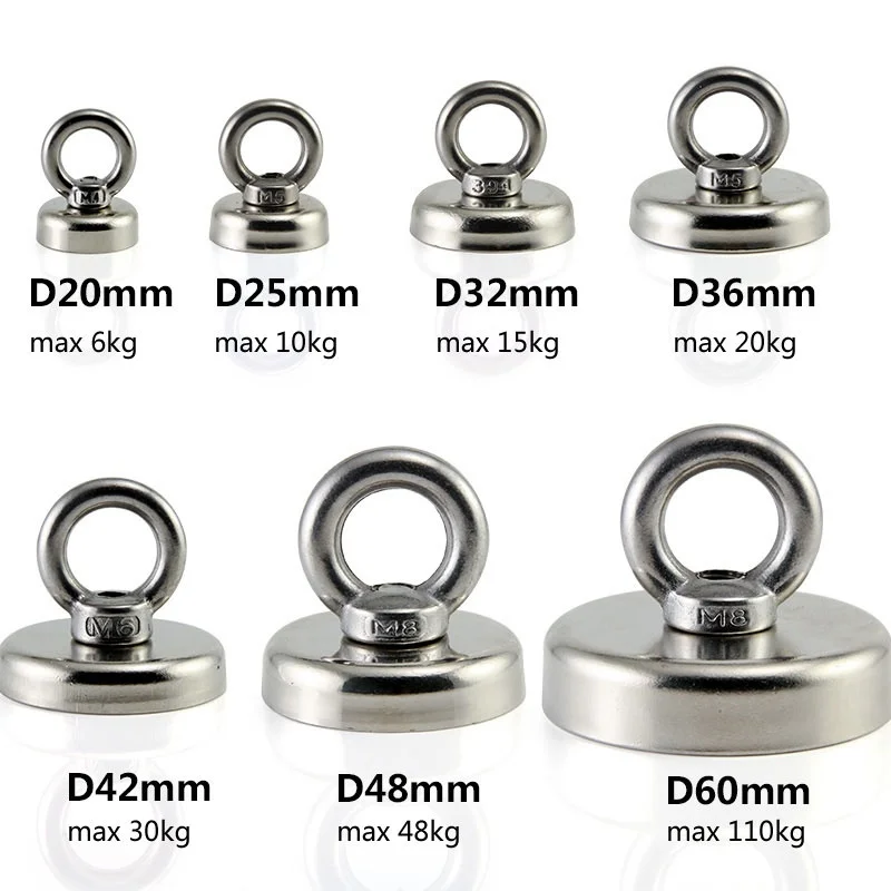 Round Magnet Deep Sea Salvage Strong Fishing Magnetic Hook Rings Refloat Treasure Hunting Tool Strong Pulling Force With Eyebolt
Round Magnet Deep Sea Salvage Strong Fishing Magnetic Hook Rings Refloat Treasure Hunting Tool Strong Pulling Force With Eyebolt