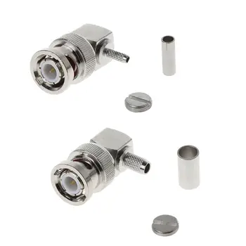 RF BNC Coaxial Connector 50 ohm Crimp Plug Male Right Angle Cable Mount for RG179 RG174 RG316 LMR100 Coaxial Connector
RF BNC Coaxial Connector 50 ohm Crimp Plug Male Right Angle Cable Mount for RG179 RG174 RG316 LMR100 Coaxial Connector