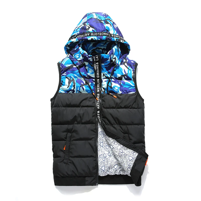 YuWaiJiaRen Brand Hooded Vest Autumn Winter Men's Cotton Warm Fashion Camouflage Splicing Casual Jacket Vests Lovers 
YuWaiJiaRen Brand Hooded Vest Autumn Winter Men's Cotton Warm Fashion Camouflage Splicing Casual Jacket Vests Lovers
