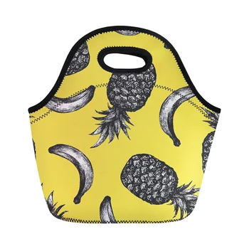 THINK Cartoon Banana Pineapple Black Print Keep Warm Lunch Bag for Women Cute Family Picnic Insulated bag Kid's Portable Handbag
THINK Cartoon Banana Pineapple Black Print Keep Warm Lunch Bag for Women Cute Family Picnic Insulated bag Kid's Portable Handbag