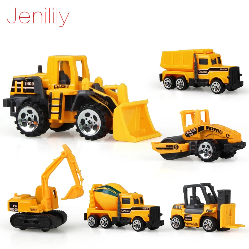 Jenilily 6 шт./компл. мини литой под давлением автомобиль сплав строительный
