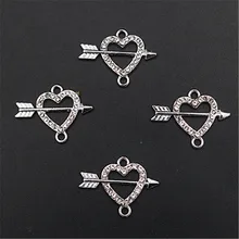 6pcs Silver Color Handmade Rhinestones Arrow Through Heart Alloy Connector Couple Necklace Bracelet DIY Metal Jewelry Findings
6pcs Silver Color Handmade Rhinestones Arrow Through Heart Alloy Connector Couple Necklace Bracelet DIY Metal Jewelry Findings