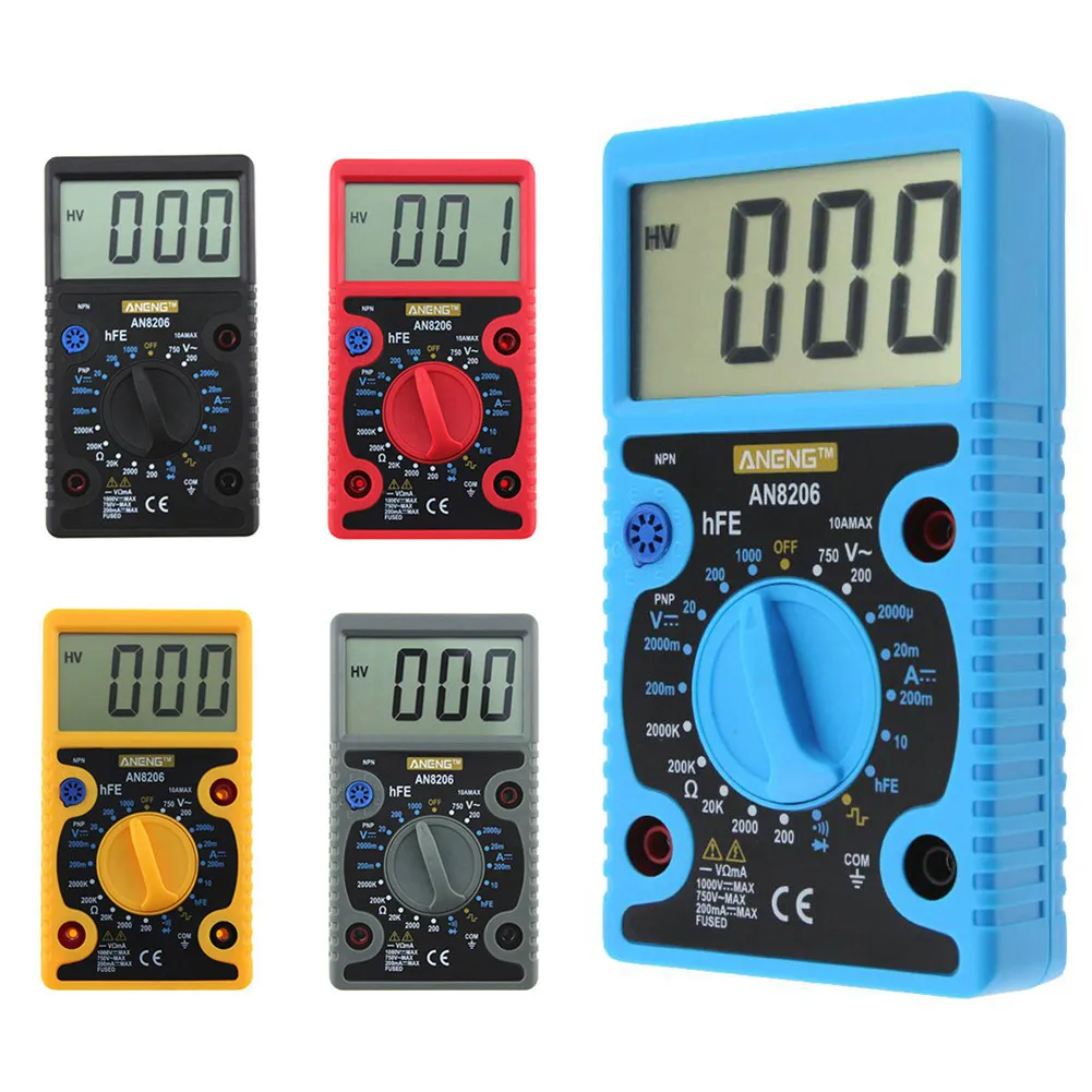 AN8206 Mini Digital Multimeter Large Screen Overload protection Buzzer Square Wave Output Ampere Voltage Ohm Tester Probe
AN8206 Mini Digital Multimeter Large Screen Overload protection Buzzer Square Wave Output Ampere Voltage Ohm Tester Probe