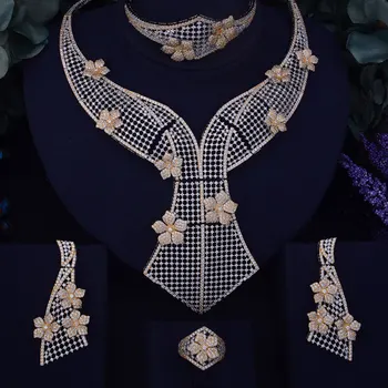 GODKI Luxury Flower Women Nigerian Wedding Naija Bride Cubic Zirconia Necklace Dubai 4PCS Jewelry Set Jewellery Addiction
GODKI Luxury Flower Women Nigerian Wedding Naija Bride Cubic Zirconia Necklace Dubai 4PCS Jewelry Set Jewellery Addiction