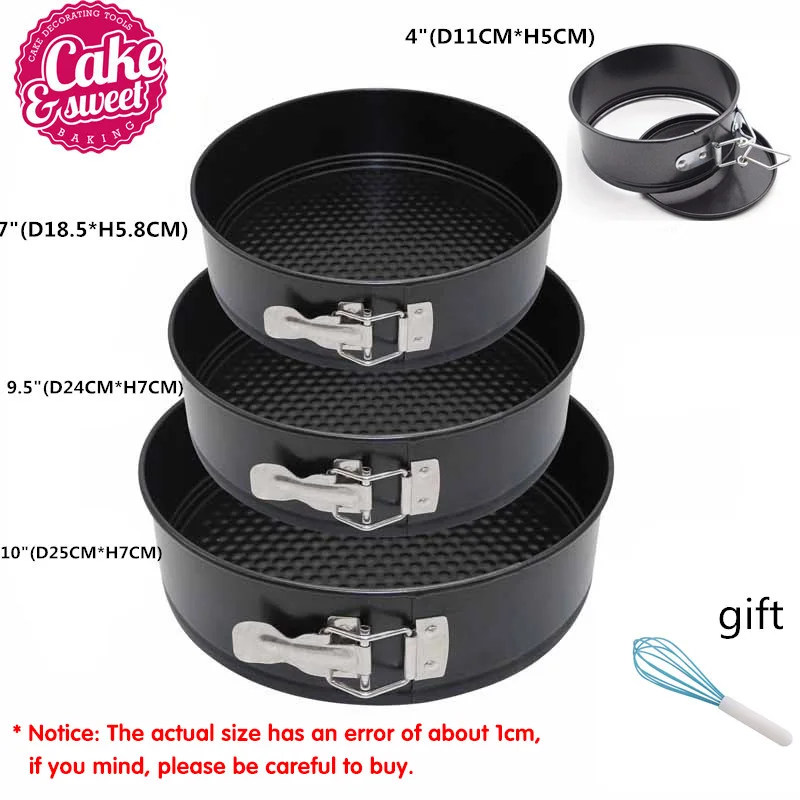 4/7/9.5/10" 4pcs Set Baking Pan Round Shape Cake Baking Tray Carbon Steel Springform Pan Bottom Removable DIY Cake Mold
4/7/9.5/10" 4pcs Set Baking Pan Round Shape Cake Baking Tray Carbon Steel Springform Pan Bottom Removable DIY Cake Mold