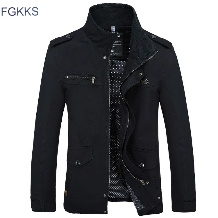 

FGKKS Brand Men Jacket Coats Fashion Trench Coat New Autumn Casual Silm Fit Overcoat Black Bomber Jacket Male