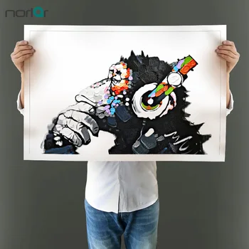 Modern Wall Picture Canvas Painting Chimpanzee With Headphones Print Decoration Animal Art for Living Room no Frame
Modern Wall Picture Canvas Painting Chimpanzee With Headphones Print Decoration Animal Art for Living Room no Frame