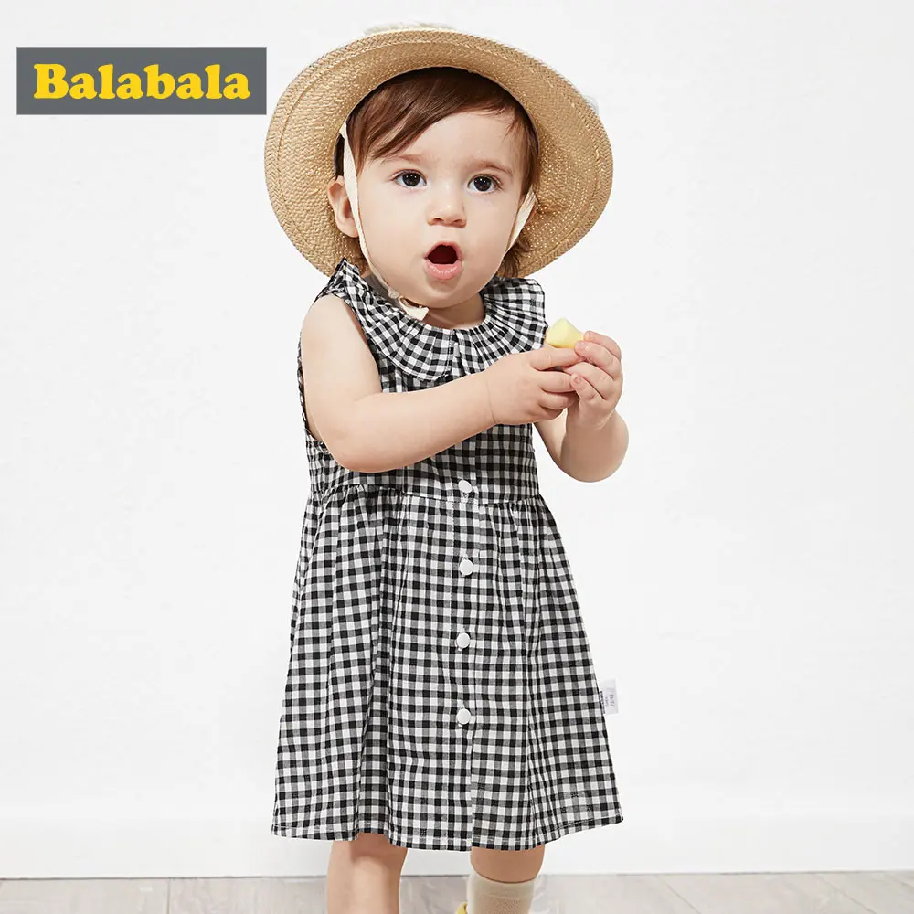 BalabalaKids/красивое платье с цветочным рисунком для маленьких девочек летнее