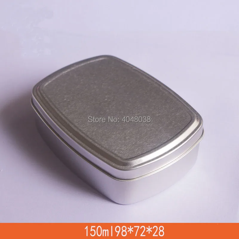 150ML Square Cosmetic Cream Container Empty Aluminum Container Handmade Soap Metal Packing Pot Tin Cans Pomade Refillable Box (2)