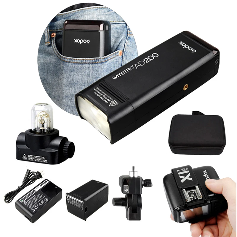 Free DHL Godox Pocket Speedlite Flash AD200 200Ws 2.4G TTL 1/8000 Strobe + X1T Transmitter for Canon Nikon Sony Olympus Fuji
Free DHL Godox Pocket Speedlite Flash AD200 200Ws 2.4G TTL 1/8000 Strobe + X1T Transmitter for Canon Nikon Sony Olympus Fuji