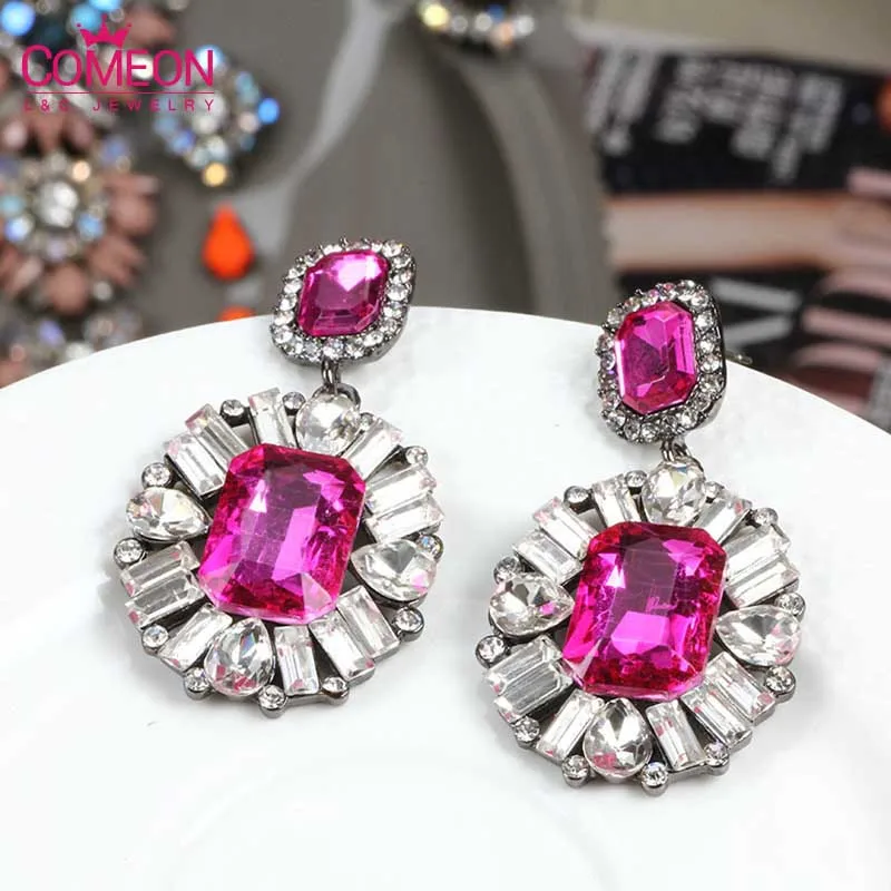 HOT HOT HOT Women's fashion earrings New arrival brand sweet metal with gems DROP crystal earring for women girls (1)