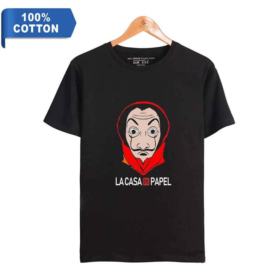 TV series Money Heist La Casa de Papel House of Paper print 100% Cotton Women/Men Clothes Short Sleeve T-Shirt Casual T Shirt
TV series Money Heist La Casa de Papel House of Paper print 100% Cotton Women/Men Clothes Short Sleeve T-Shirt Casual T Shirt