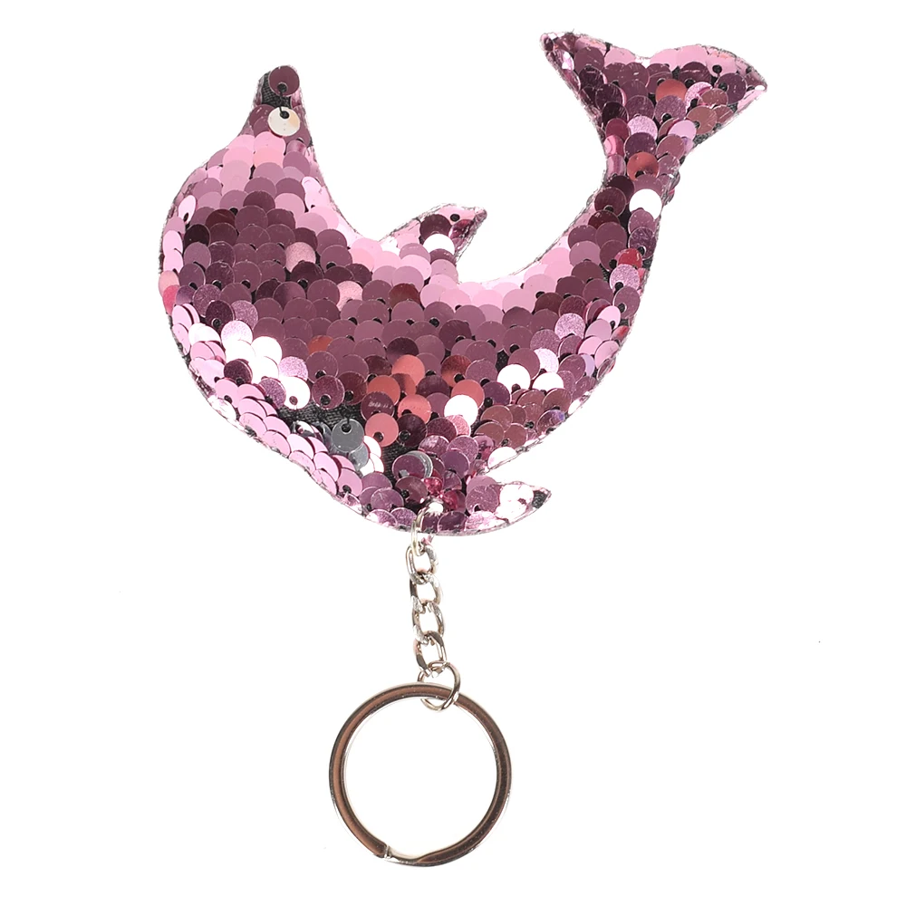 

Creative Lovely Sequin Dolphin Keychain Glitter Key Rings Gifts for Women Car Bag Pendant Accessories Key Chain