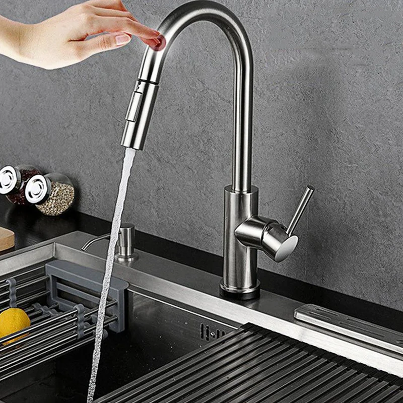 Kitchen Faucets Smart Sensitive Sensor Touch Control Pull Out Water Taps Stainless Steel 360 Degree Rotationl Cold Hot Mixer Tap
Kitchen Faucets Smart Sensitive Sensor Touch Control Pull Out Water Taps Stainless Steel 360 Degree Rotationl Cold Hot Mixer Tap