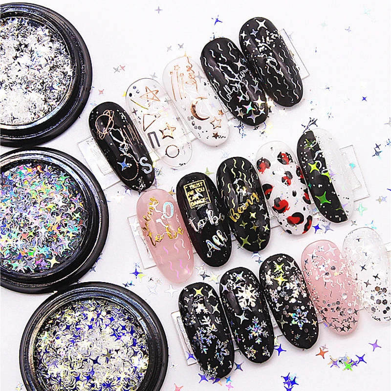5pcs/lot Mix Design Nail Sequins Flash Four-pointed Star Nail Sticker Flakes Symphony Nail Art Decoration Beauty Tools
5pcs/lot Mix Design Nail Sequins Flash Four-pointed Star Nail Sticker Flakes Symphony Nail Art Decoration Beauty Tools