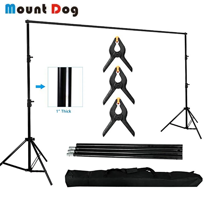 MOUNTDOG Photography Background Stand 10ft Backdrop Support System Kit Photo Video Studio Adjustable Heavy Duty with Carrying Ba
MOUNTDOG Photography Background Stand 10ft Backdrop Support System Kit Photo Video Studio Adjustable Heavy Duty with Carrying Ba