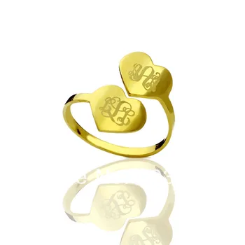 AILIN Engraved MO Rings Customized Each 3 Monogrammed Initials In 1 Heart Rings Personalized Double Hearts Love Gold Color Rings
AILIN Engraved MO Rings Customized Each 3 Monogrammed Initials In 1 Heart Rings Personalized Double Hearts Love Gold Color Rings