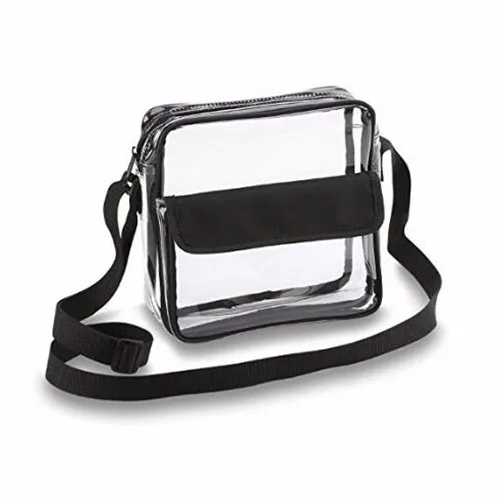 Custom Transparent NFL Clear PVC Shoulder Bag with Detachable shoulder strap