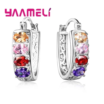 Hot Sale Fine 925 Sterling Silver Hoop Circle Earrings For Women Girl Austria Crystal White Colorful Zircon Brincos Wedding Gift
Hot Sale Fine 925 Sterling Silver Hoop Circle Earrings For Women Girl Austria Crystal White Colorful Zircon Brincos Wedding Gift