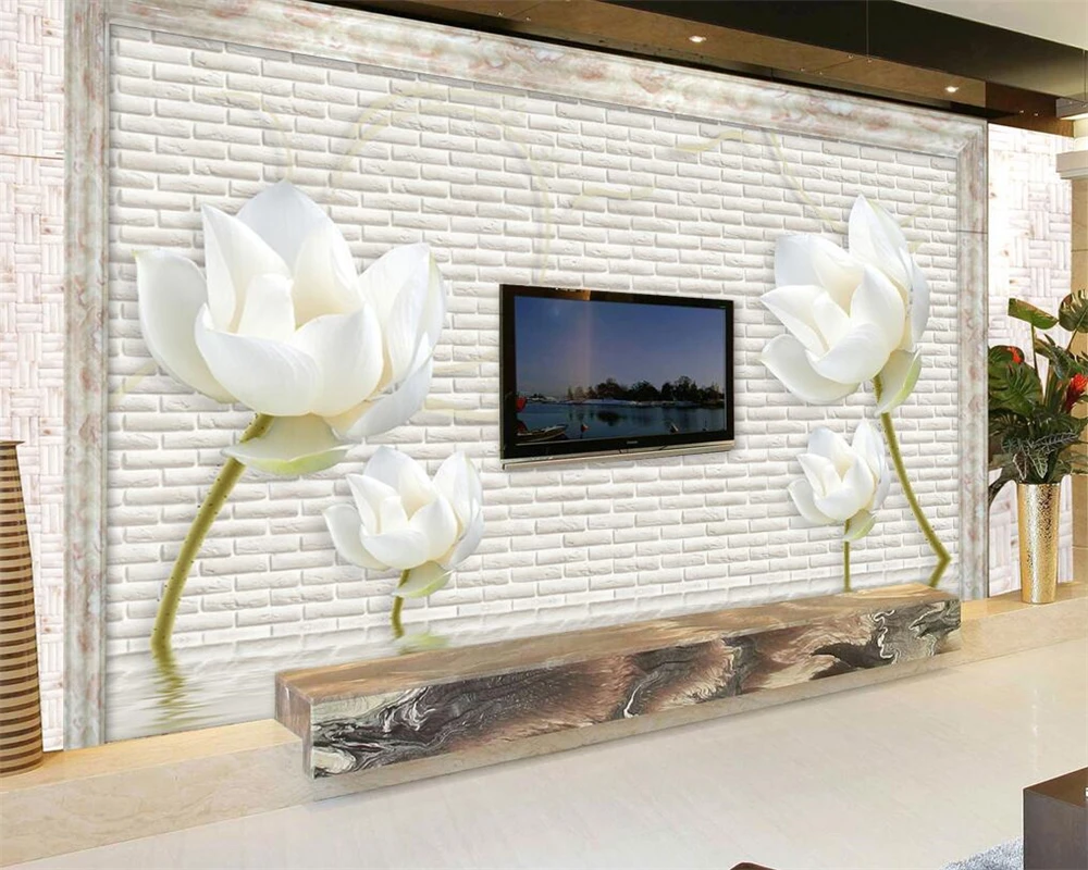 Beibehang Home decoration wallpaper white tiles 3d photo mural bedroom living room tv for walls 3 d | Обустройство дома