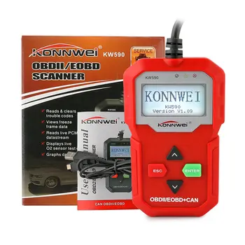 KONNWEI KW590 OBD2 Code Reader Multi-languages OBDII Auto Scanner Car Diagnostic Scanner Tool Better Than AD310
KONNWEI KW590 OBD2 Code Reader Multi-languages OBDII Auto Scanner Car Diagnostic Scanner Tool Better Than AD310