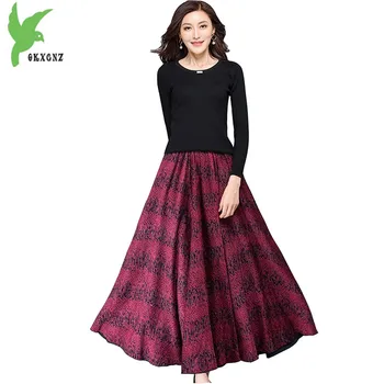 New Autumn Winter Women's Printed Skirt Fashion Thick High waist Pleated Skirt Plus size Slim Big pendulum Long Skirt OKXGNZ1640
New Autumn Winter Women's Printed Skirt Fashion Thick High waist Pleated Skirt Plus size Slim Big pendulum Long Skirt OKXGNZ1640