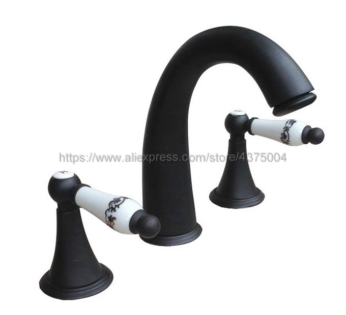 Black Oil Rubbed Brass Widespread Bathroom Basin Faucet Dual Handle 3 Holes Basin Mixer Sink Taps Deck Mounted Nnf080
Black Oil Rubbed Brass Widespread Bathroom Basin Faucet Dual Handle 3 Holes Basin Mixer Sink Taps Deck Mounted Nnf080