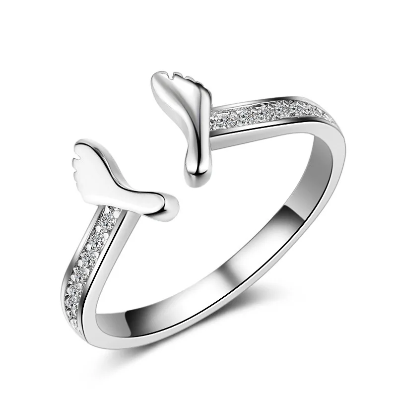 Little Feet Creative Rings for Women Crystal Footprint Adjustable Jewelry Simple Fashion Rings Modern Best Souvenir Gift Lady
Little Feet Creative Rings for Women Crystal Footprint Adjustable Jewelry Simple Fashion Rings Modern Best Souvenir Gift Lady