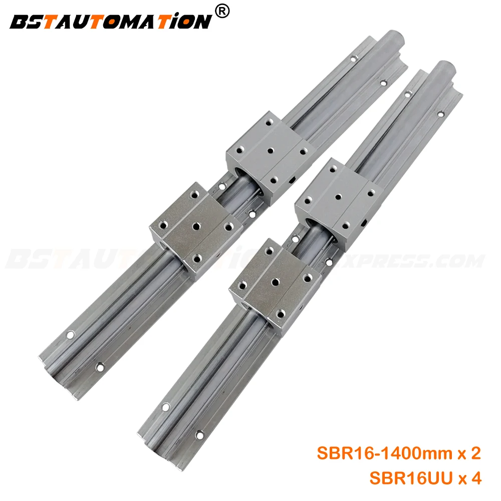 2pcs SBR16 linear guide rail 1400mm + 4pcs SBR16UU Bearing slide block in customize length
2pcs SBR16 linear guide rail 1400mm + 4pcs SBR16UU Bearing slide block in customize length