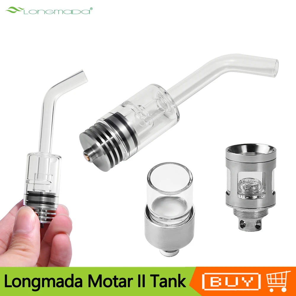 

Original Longmada Motar II Wax Vape Atomizer Tank Quartz Clearomizer Long Glass Bucket Coil Quartz Atomizer For 510 Thread