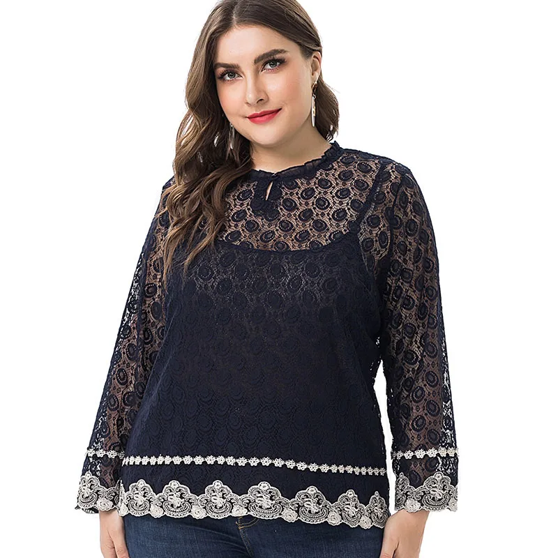 Miaoke 2019 Spring Ladies Plus Size Lace T-shirt Women Clothing Fashion Large Size Sexy female tops
Miaoke 2019 Spring Ladies Plus Size Lace T-shirt Women Clothing Fashion Large Size Sexy female tops