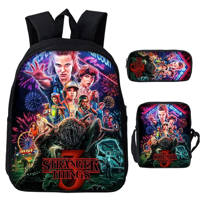 3pcs Stranger Things 16" Backpack+Shoulder Bag+ Pencil Case Bag Wallet Boys Girl School Bag Children Students Cartoon Gift
3pcs Stranger Things 16" Backpack+Shoulder Bag+ Pencil Case Bag Wallet Boys Girl School Bag Children Students Cartoon Gift