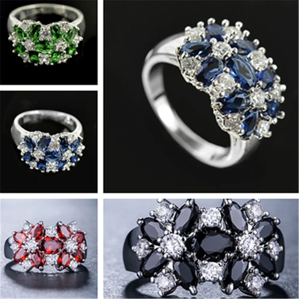 Кольца с цветами для мужчин и женщин украшения на пальцы разноцветные кольца