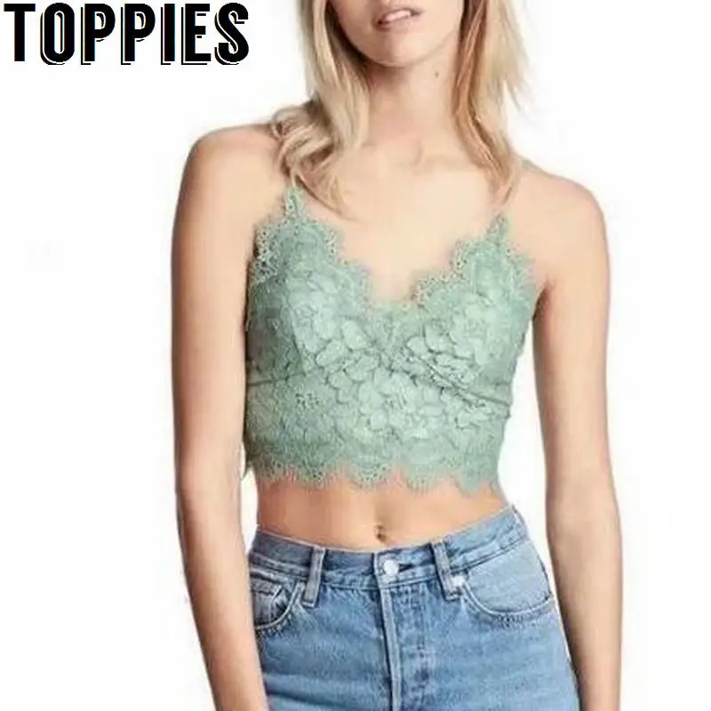 Toppies Women 2019 Mint Green Solid Color Lace Crop Tops V-neck Sexy Strap Bra Camis
Toppies Women 2019 Mint Green Solid Color Lace Crop Tops V-neck Sexy Strap Bra Camis