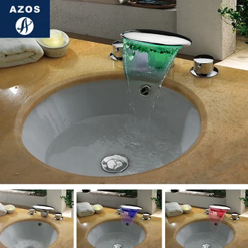 Azos Split FaucetDiscoloration Waterfall Brass Chrome Cold and Hot Switch Temperature Control LED Bathroom Basin Bathroom Double
Azos Split FaucetDiscoloration Waterfall Brass Chrome Cold and Hot Switch Temperature Control LED Bathroom Basin Bathroom Double