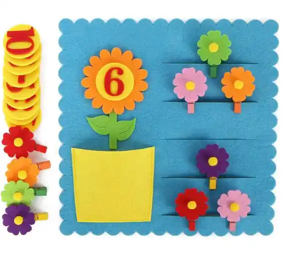 Funny Non Woven Felt Fabric Digital Number Matching Teaching Aids