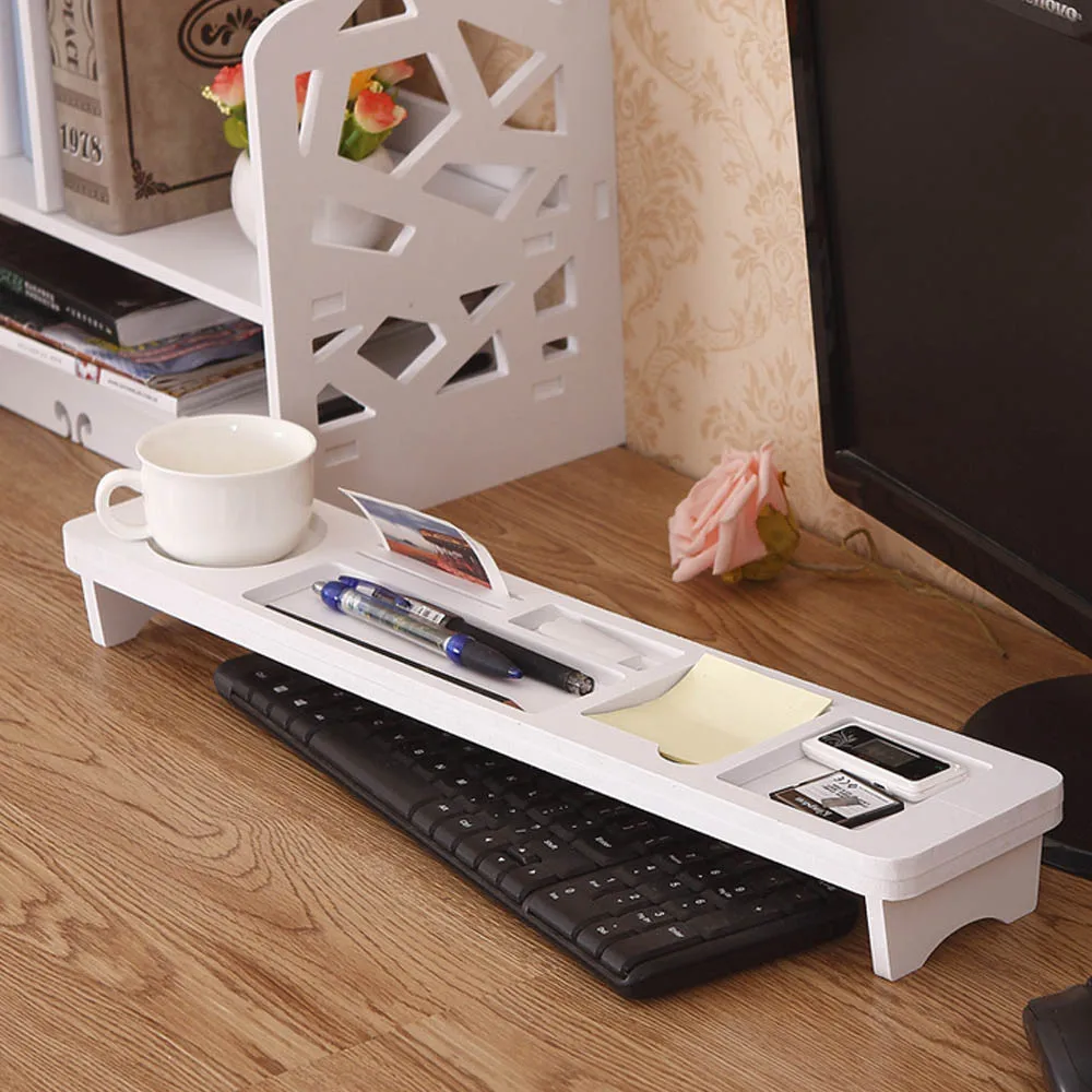 Over Keyboard Desk Organizer Desktop Sundries Small Objects Stationary Storage Shelf with 7 Compartment for Home Office Supplies
Over Keyboard Desk Organizer Desktop Sundries Small Objects Stationary Storage Shelf with 7 Compartment for Home Office Supplies