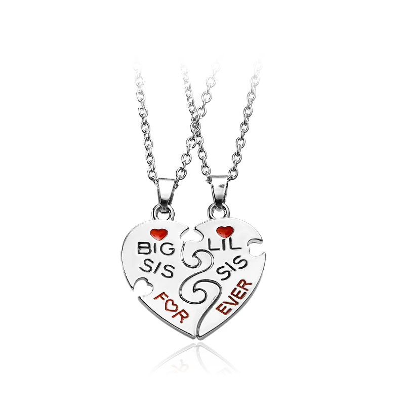 Ожерелье с подвеской Big Sis Lil For Ever в форме сердца ожерелье красным сердцем для
