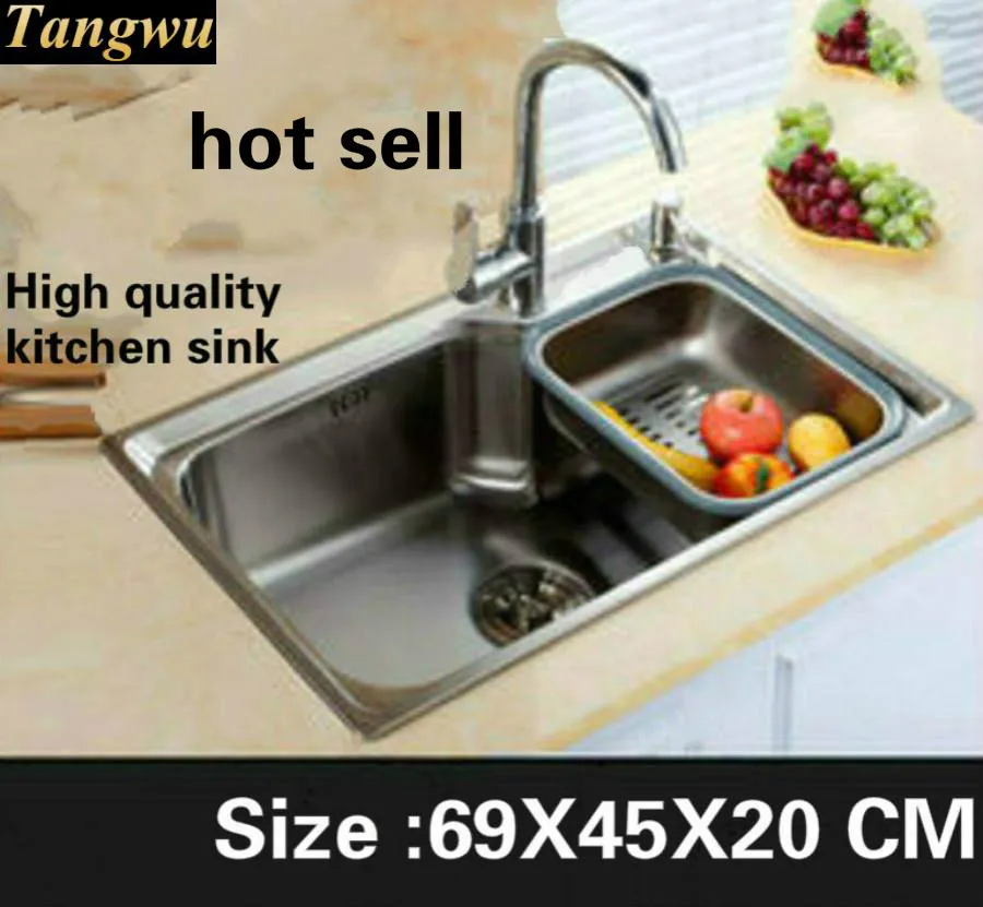 Tangwu High quality kitchen sink Food-grade 304 stainless steel large single slot The overall tensile 69x45 x20 cm
Tangwu High quality kitchen sink Food-grade 304 stainless steel large single slot The overall tensile 69x45 x20 cm