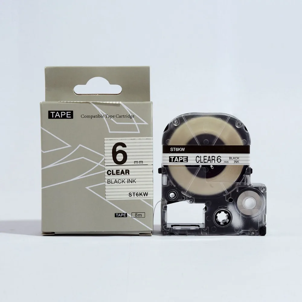 5PK 6mm KINGJIM Label Tape Cartridge ST6KW/ LC-2TBW BLACK ON CLEAR for TepraPro and Labelworks printer
5PK 6mm KINGJIM Label Tape Cartridge ST6KW/ LC-2TBW BLACK ON CLEAR for TepraPro and Labelworks printer