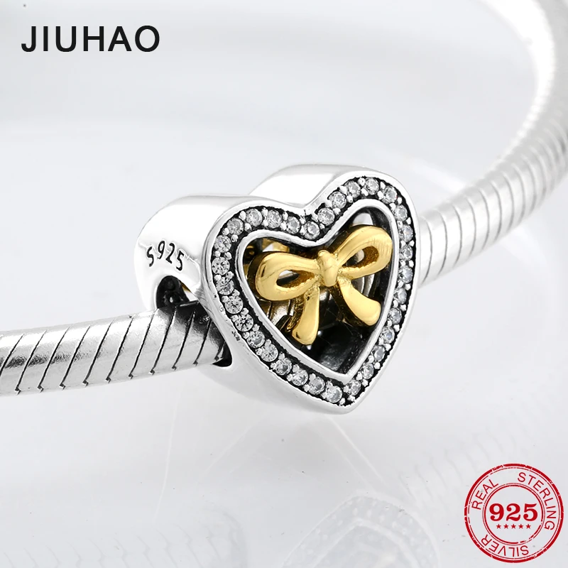 New 925 Sterling Silver gift yellow Bow and Heart CZ beads Fit Original Pandora Charm Bracelet Jewelry making Mother's Day
New 925 Sterling Silver gift yellow Bow and Heart CZ beads Fit Original Pandora Charm Bracelet Jewelry making Mother's Day