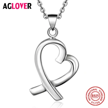 AGLOVER 925 Sterling Silver Women Necklace Fashion Charm Heart Pendant Necklace 100% Silver 50cm Chain Fine Brand Jewelry
AGLOVER 925 Sterling Silver Women Necklace Fashion Charm Heart Pendant Necklace 100% Silver 50cm Chain Fine Brand Jewelry
