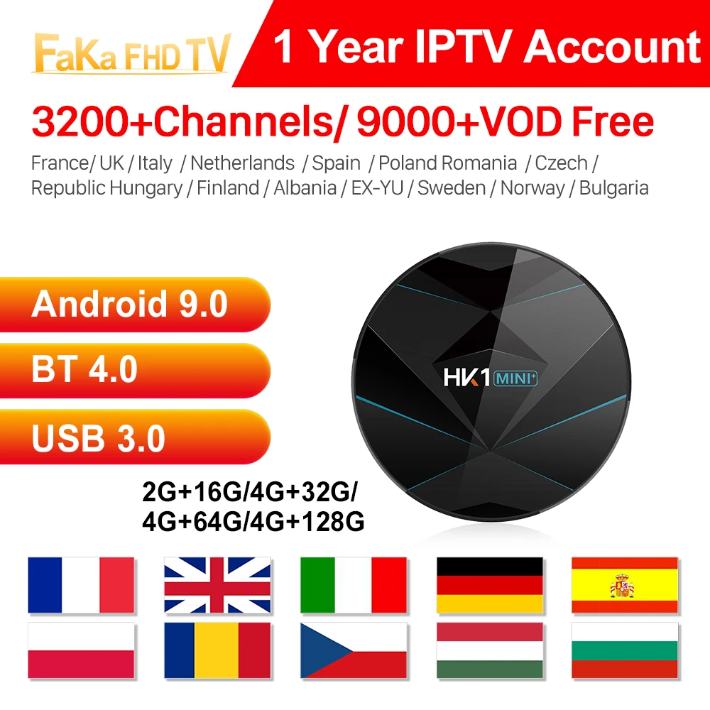 HK1mini+ Europe IPTV Subscription French Android 9.0 IPTV France Arabic Belgium IP TV Spain Portugal Italy Germany Set Top Box 
HK1mini+ Europe IPTV Subscription French Android 9.0 IPTV France Arabic Belgium IP TV Spain Portugal Italy Germany Set Top Box