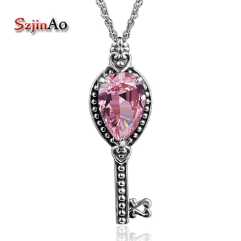 Szjinao Fashion Key Pendant Ancient Classic Decorative Pattern Pink Zircon Sweet 925 Sterling Silver Pendant Healing Crystals
Szjinao Fashion Key Pendant Ancient Classic Decorative Pattern Pink Zircon Sweet 925 Sterling Silver Pendant Healing Crystals