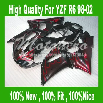 Pre_drilledYZF R6 Fairing for Yamaha YZF R6 1998-2002 YZFR6 98-02 YZF R6 98 99 00 01 02 Fairings kit #755 red flame black
Pre_drilledYZF R6 Fairing for Yamaha YZF R6 1998-2002 YZFR6 98-02 YZF R6 98 99 00 01 02 Fairings kit #755 red flame black