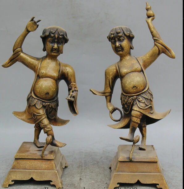 JP S0524 14" Japan Japanese Copper Stand warrior knight Door god Statue sculpture Pair B0403
JP S0524 14" Japan Japanese Copper Stand warrior knight Door god Statue sculpture Pair B0403