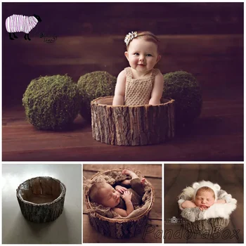 

36*18cm Wood Basket Newborn Photography Props Baby Boy Girl Photo Shoot Posing Studio Wooden Bed Prop bebe fotografia Accessorie